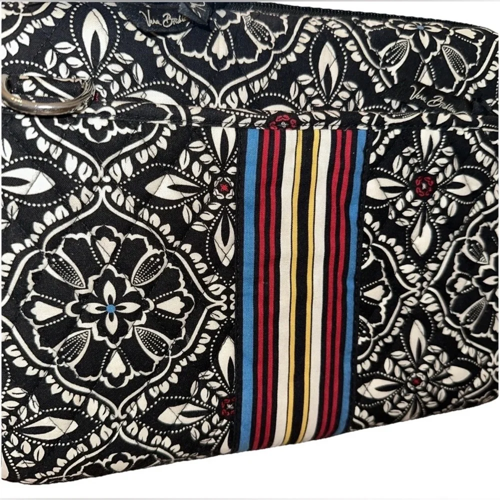 Vera Bradley Black Floral Crossbody Hard Shell Tablet Laptop Case W/Divider